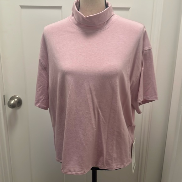 NWT Lululemon Cotton Turtleneck Tee in Pink Peony - Picture 1 of 4